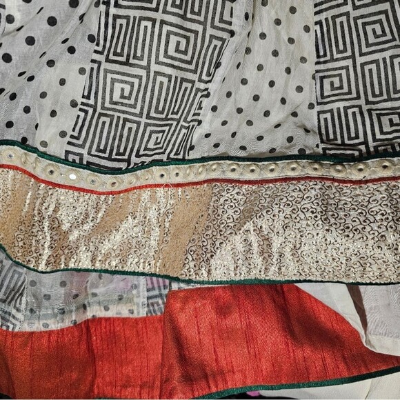 Ornate Handmade Dress & Shawl Set with Intricate Details, Size S - Picture 2 of 5